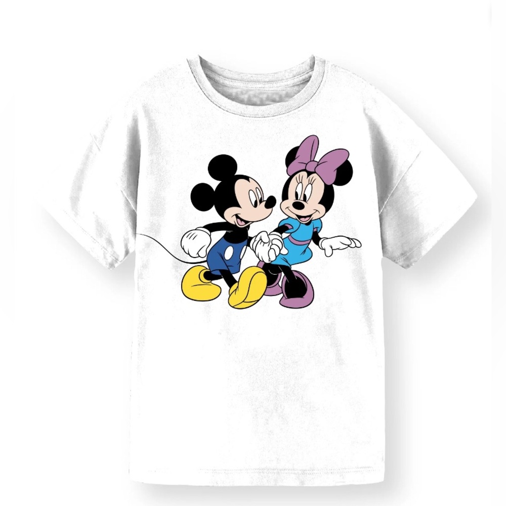 Disney Girls Mickey and Minnie, Crew Neck, Short Sleeve, Graphic T-Shirt